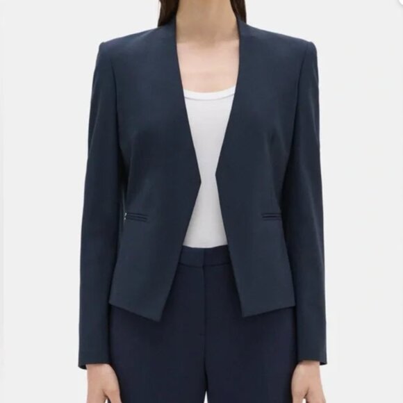 Theory navy 96% wool Tailored Blazer size 0 - Picture 1 of 4